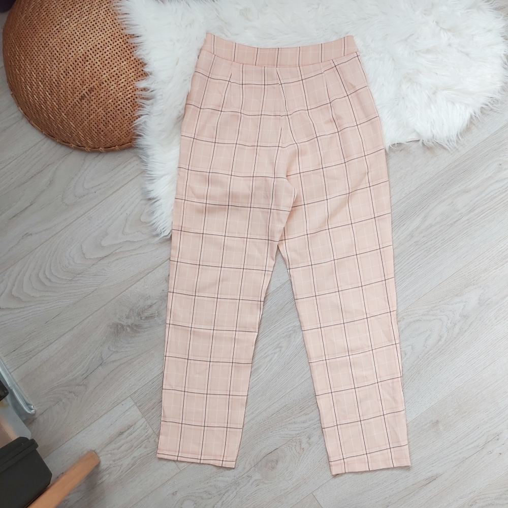 Mint Vanilla Plaid Cigarette Straight Dress Pant - Picture 6 of 13